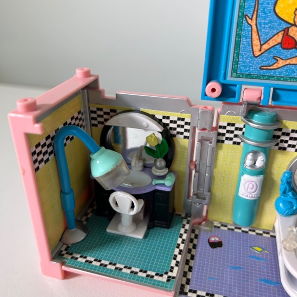 Vintage 90s Bluebird Polly Pocket Dream Builder Deluxe Mansion Bathroom (93F) - Picture 2 of 14